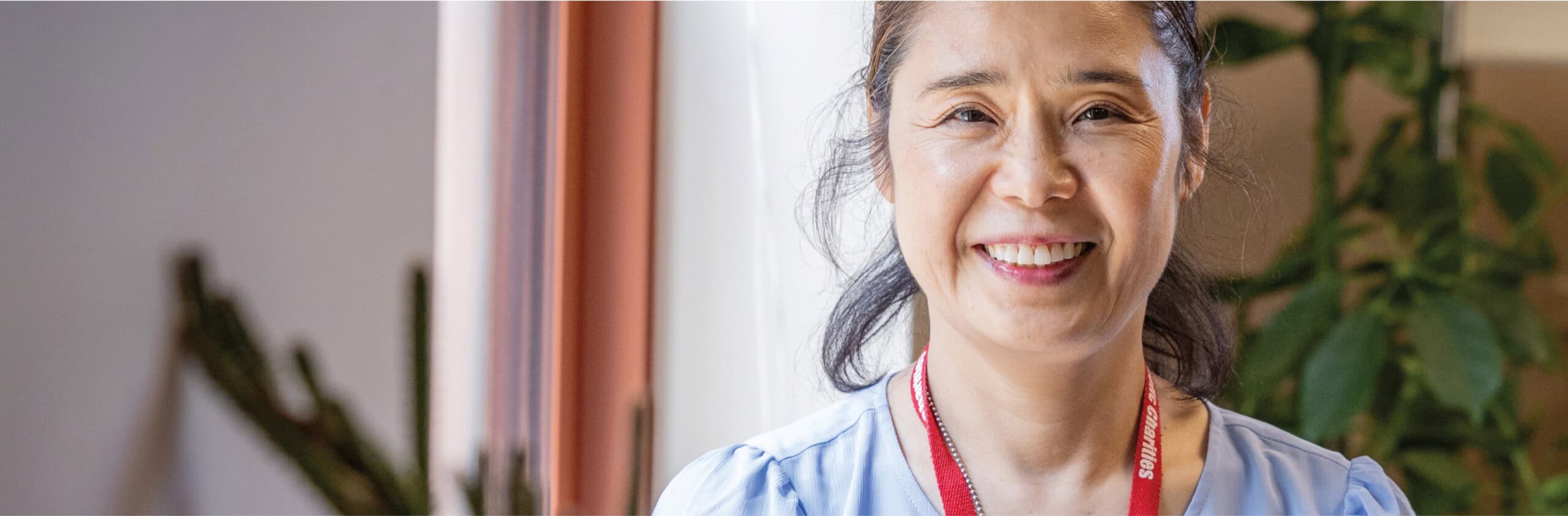 Catholic Charities volunteer smiling