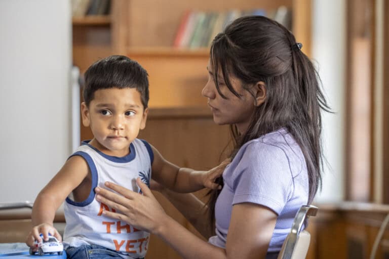 A mother and her son