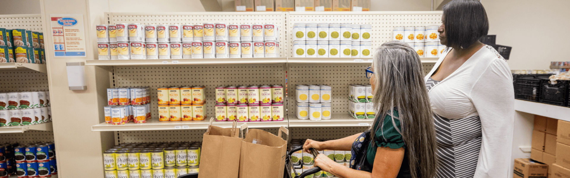 Women shopping at food pantry