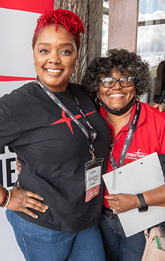 Catholic Charities staff member smiling